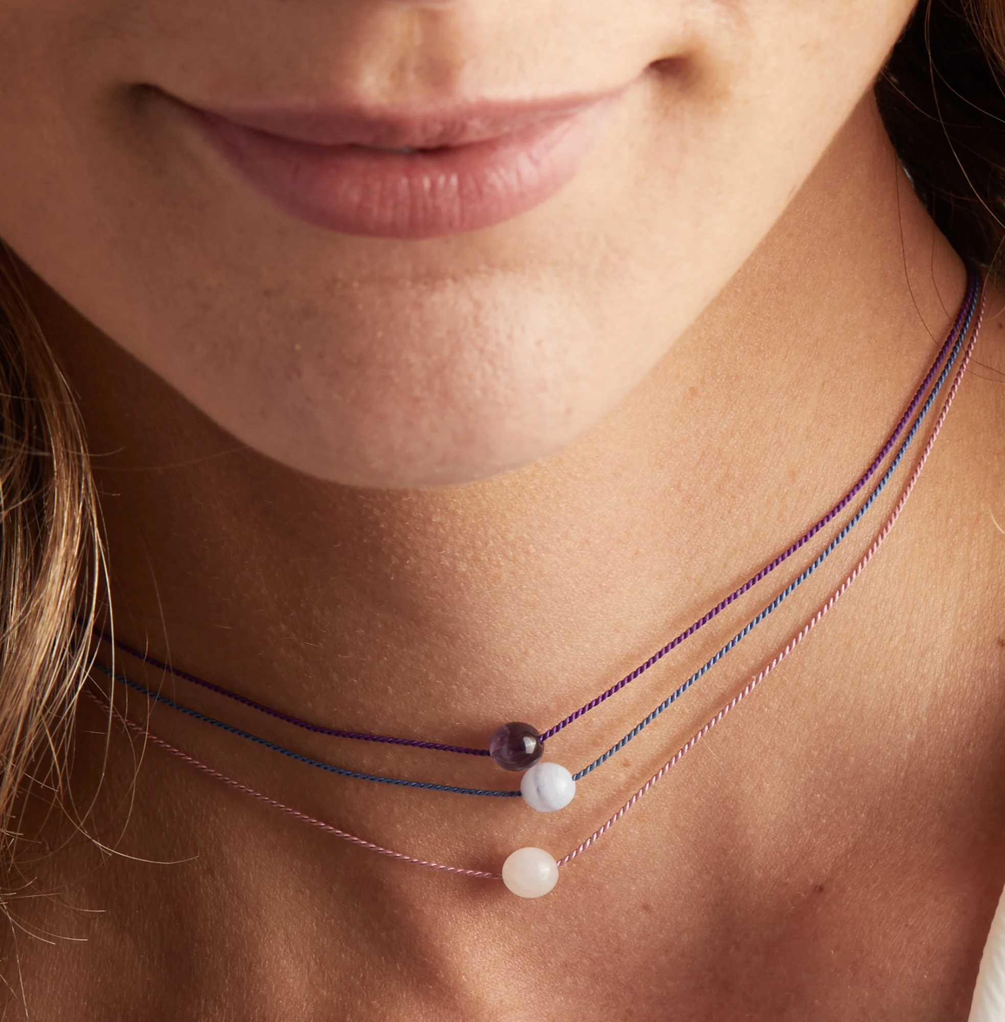 Rose Quartz Gemstone Cord Necklace - Image 4