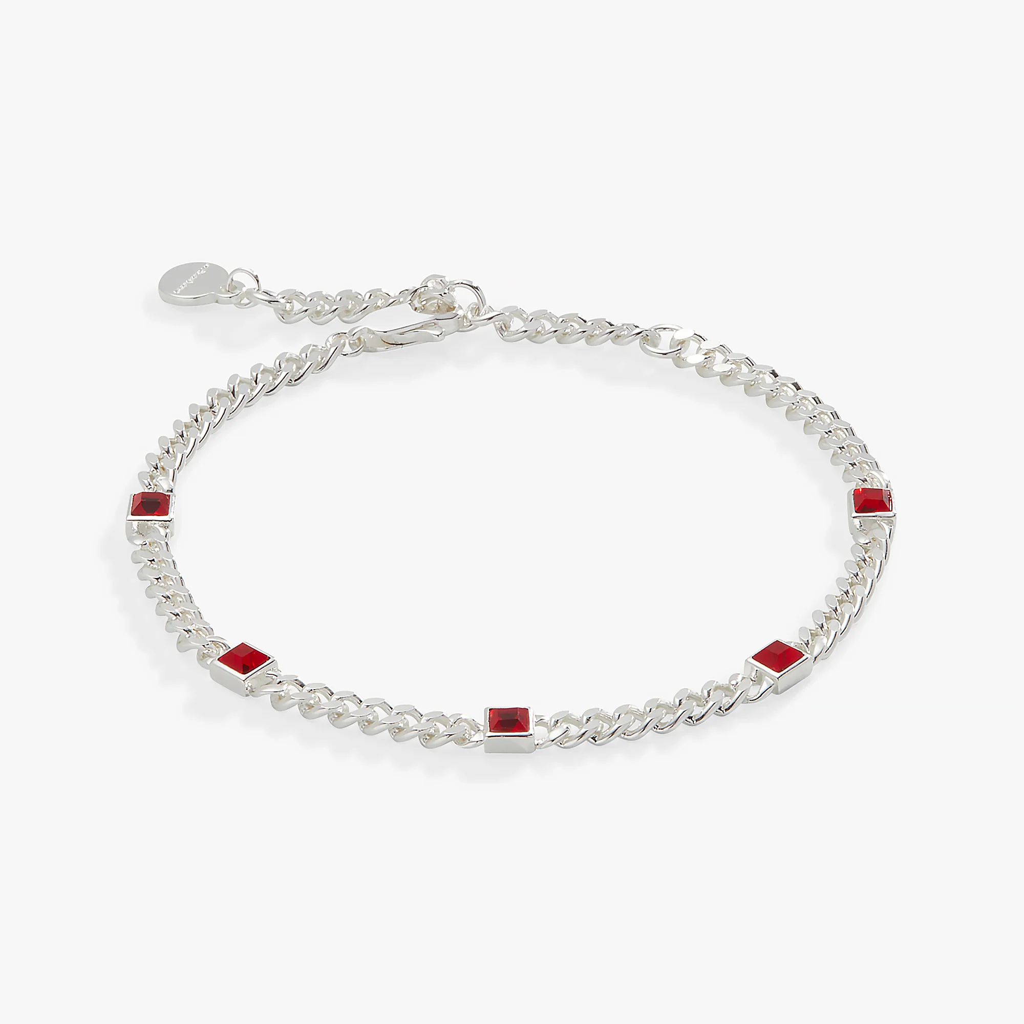 July Birthstone Ruby Curb Chain Bracelet - Image 3