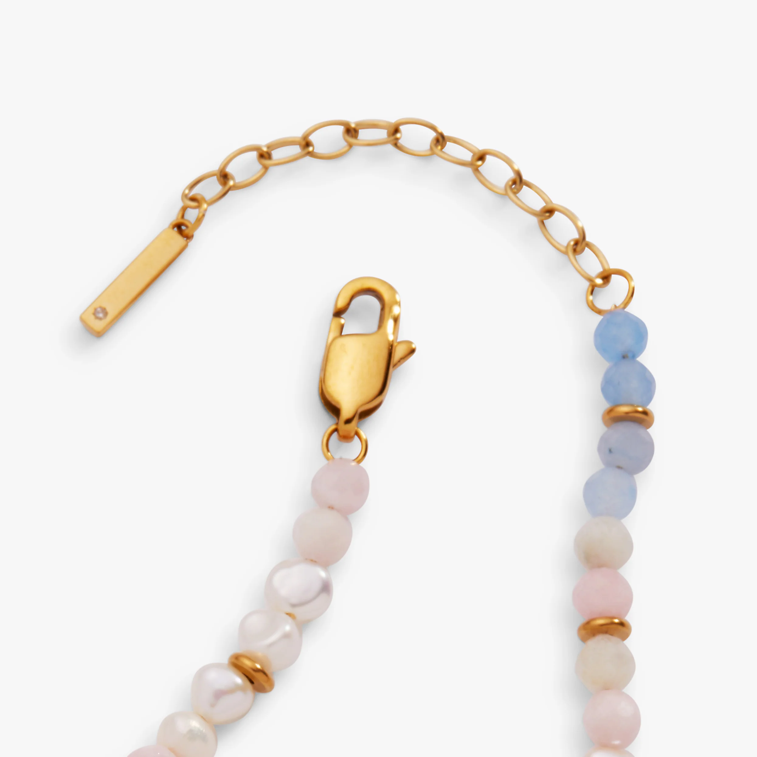 Sandy Peach Ombre Semi-Precious Beaded Anklet - Image 3