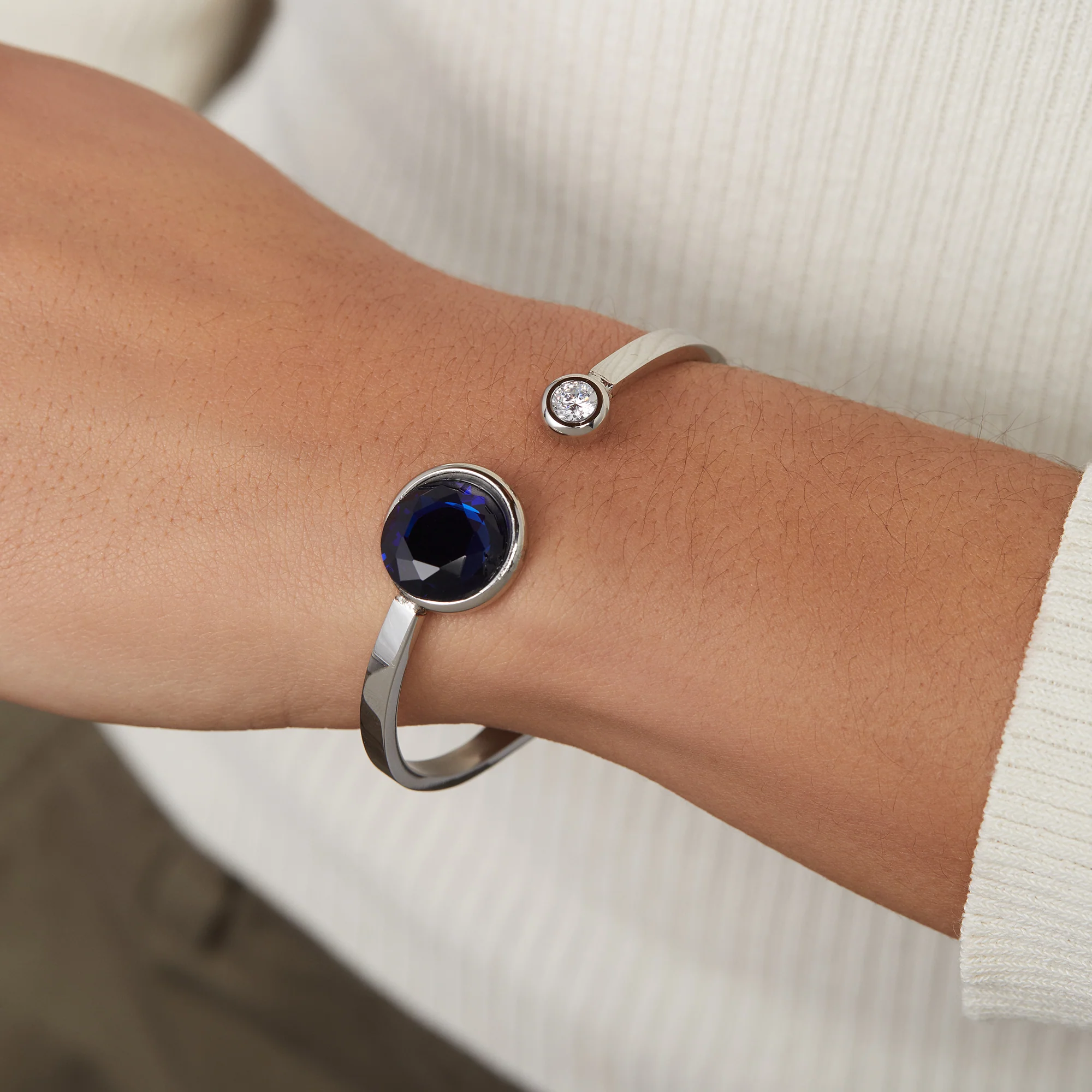 Sapphire Crystal Hinge Cuff - Image 2