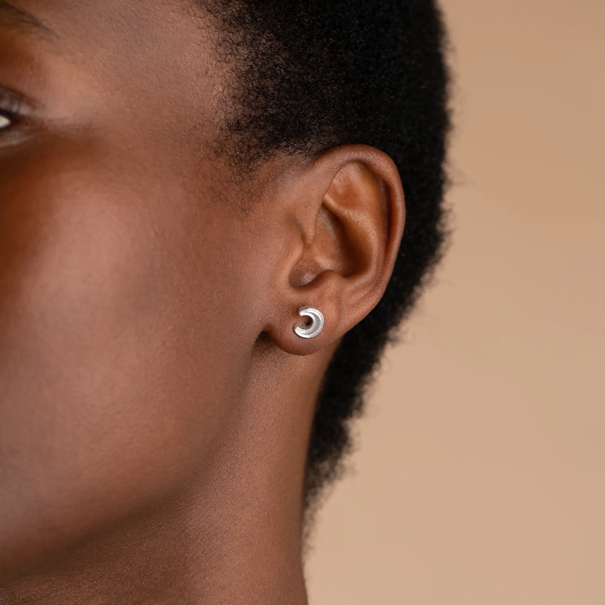 Sapphire Crystal Hoop + Moon Stud Earrings Gift Set - Image 2