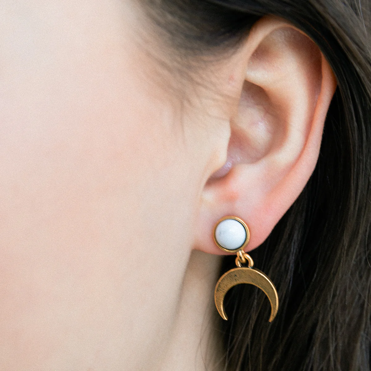 Semi-Precious Howlite Earrings - Image 2