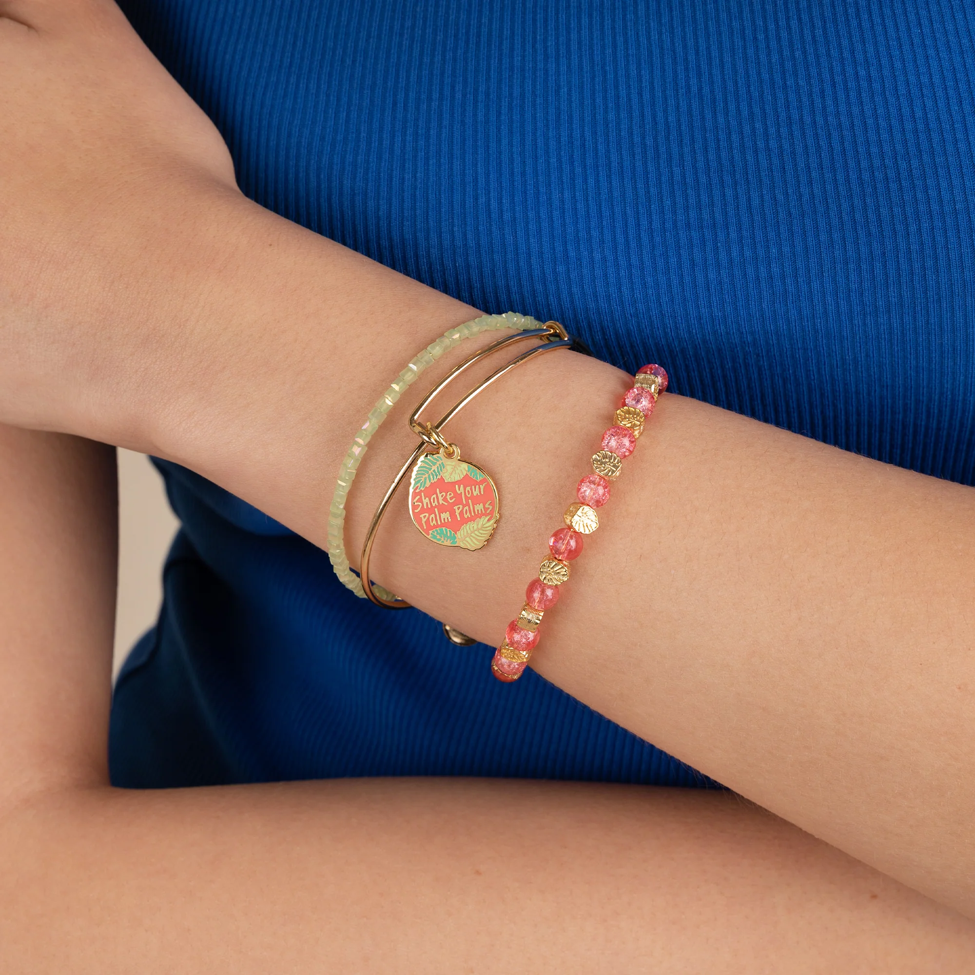 'Shake Your Palm Palms' Charm Bangle, Set of 3 - Image 2