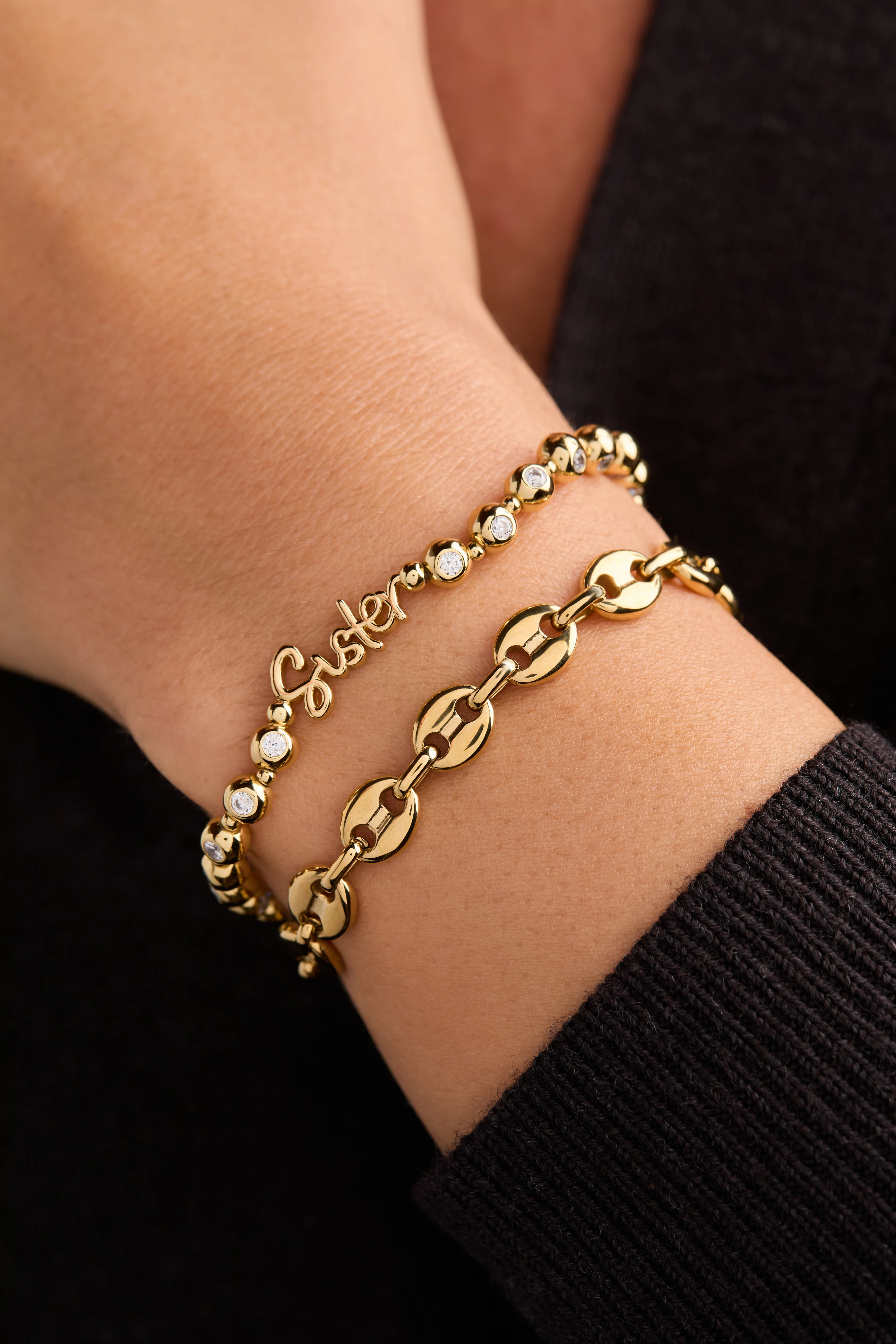 Sister Elongated Crystal Stretch Bracelet - Image 7
