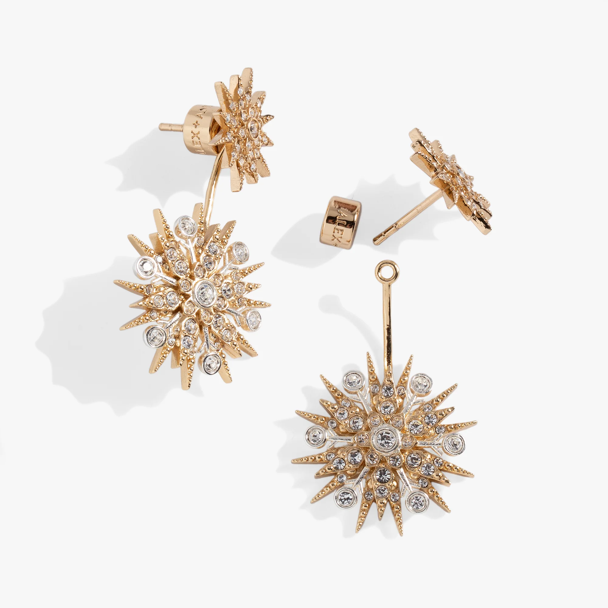 Two-In-One Snowflake Ear Jacket Earrings - Image 3