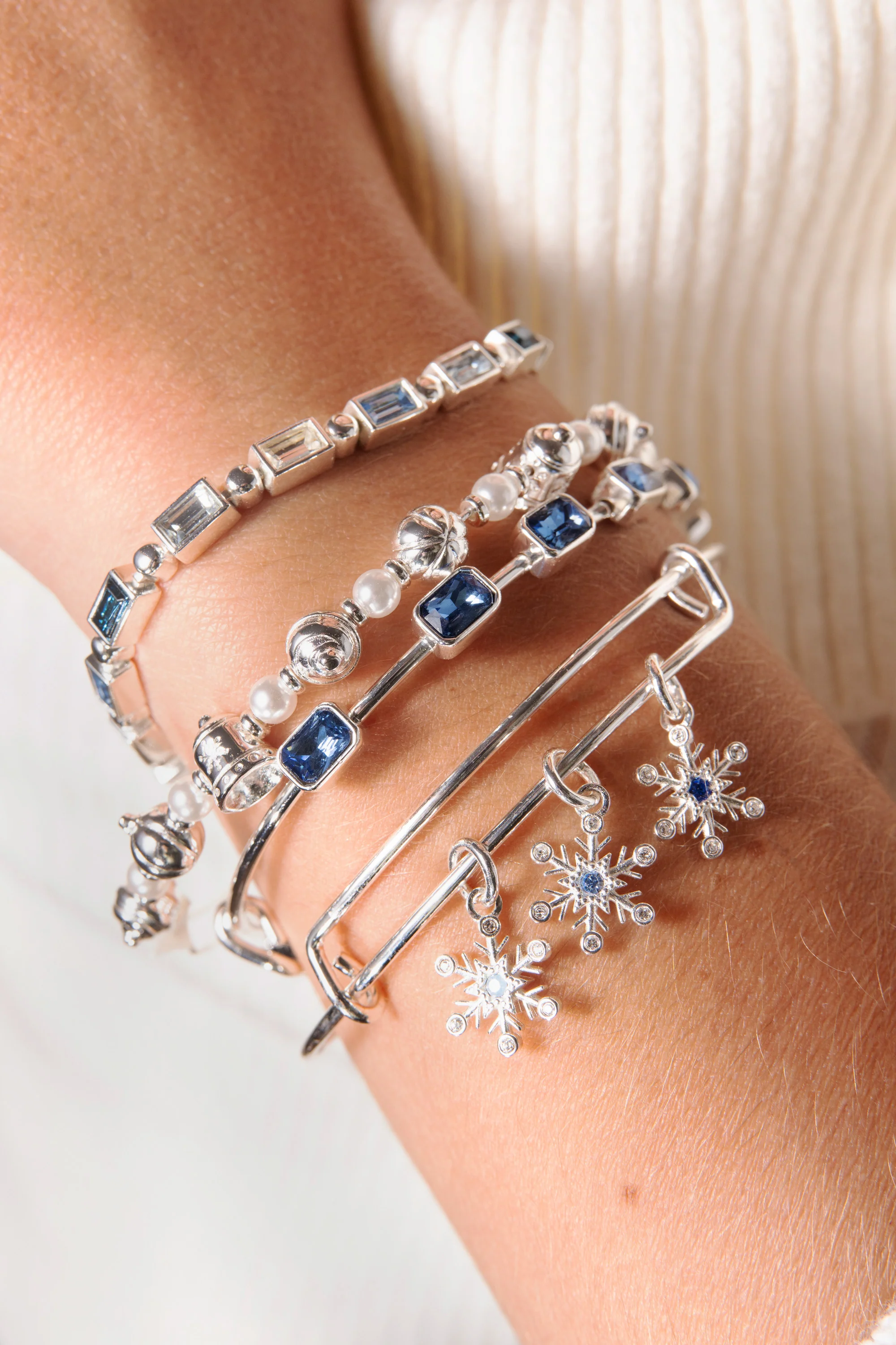 Snowflake Charm Bangle - Image 2