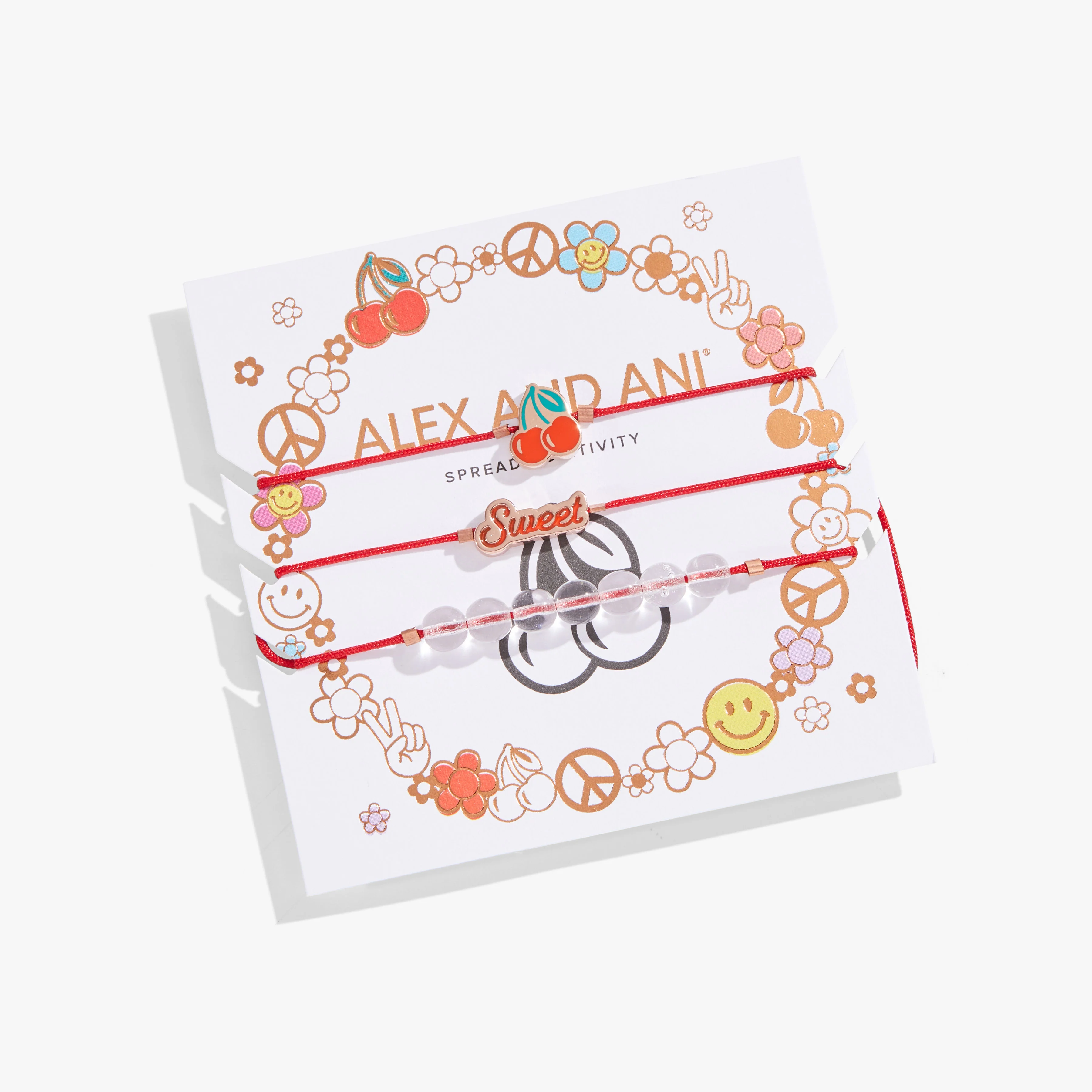 So Sweet Cherry Cord Bracelets, Set of 3 - Image 3
