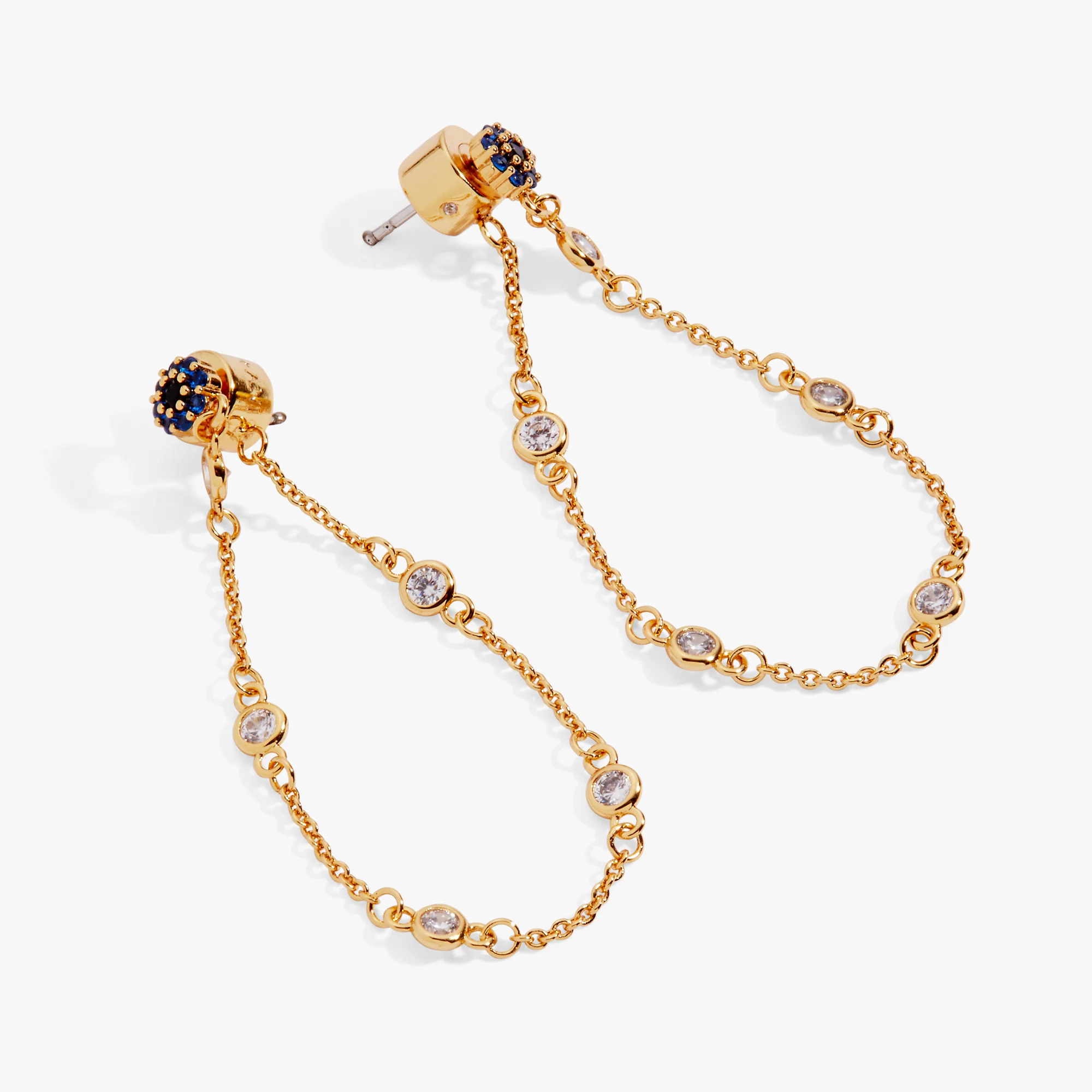 Evil Eye Front to Back Chain Earring - Image 3