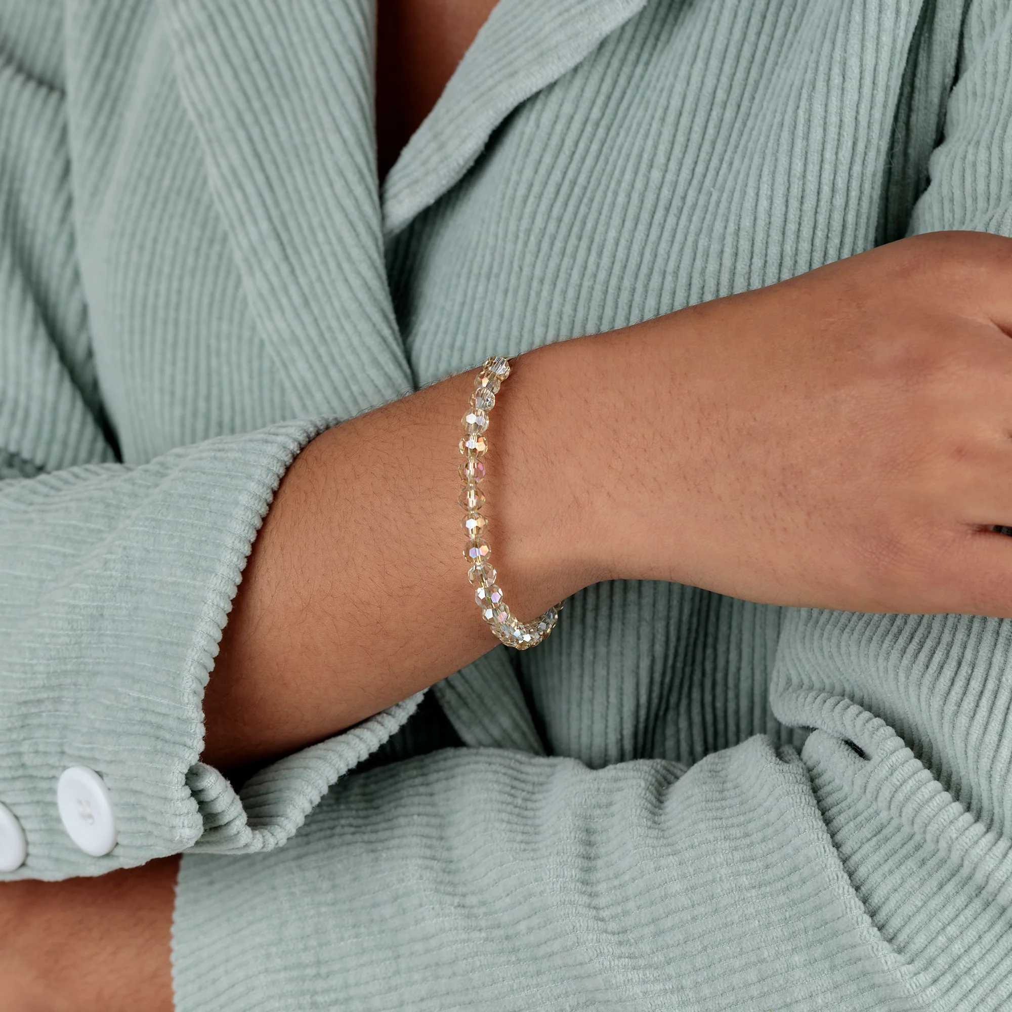 Starburst Beaded Bangle, Golden - Image 2