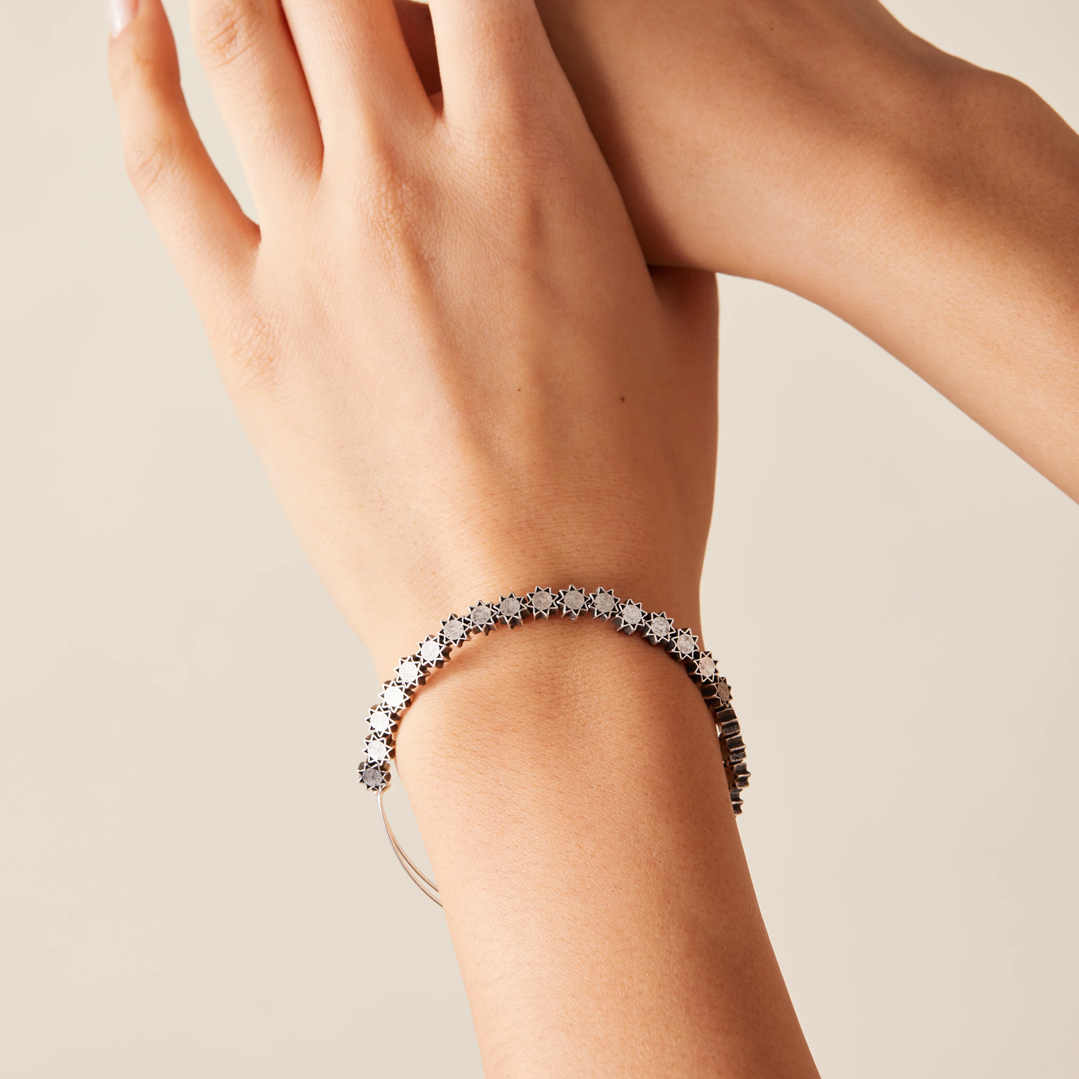 Sun Metal Beaded Bangle - Image 2