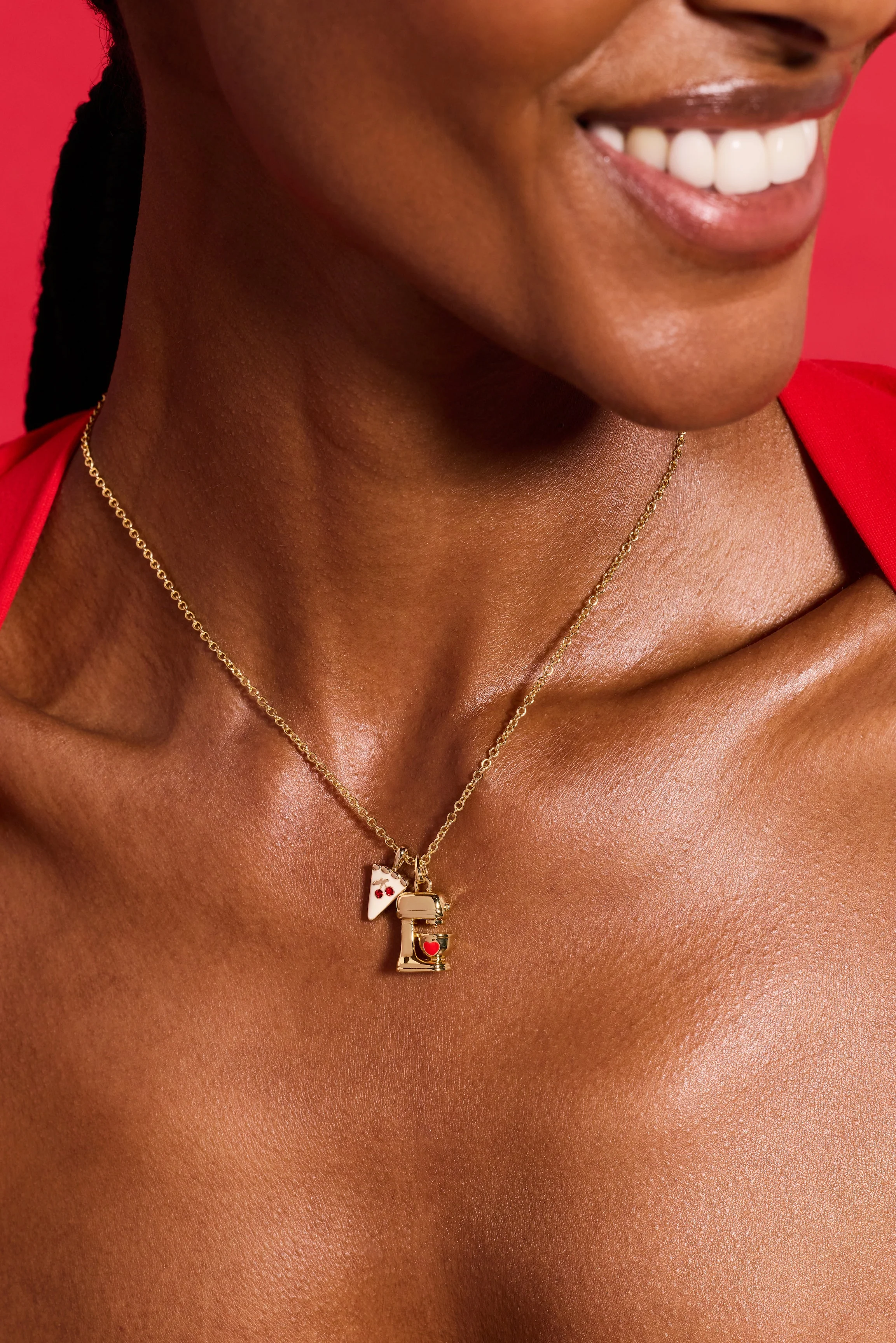 Sweet Shop Pie and Kitchen Mixer Charm Pendant Necklace - Image 2