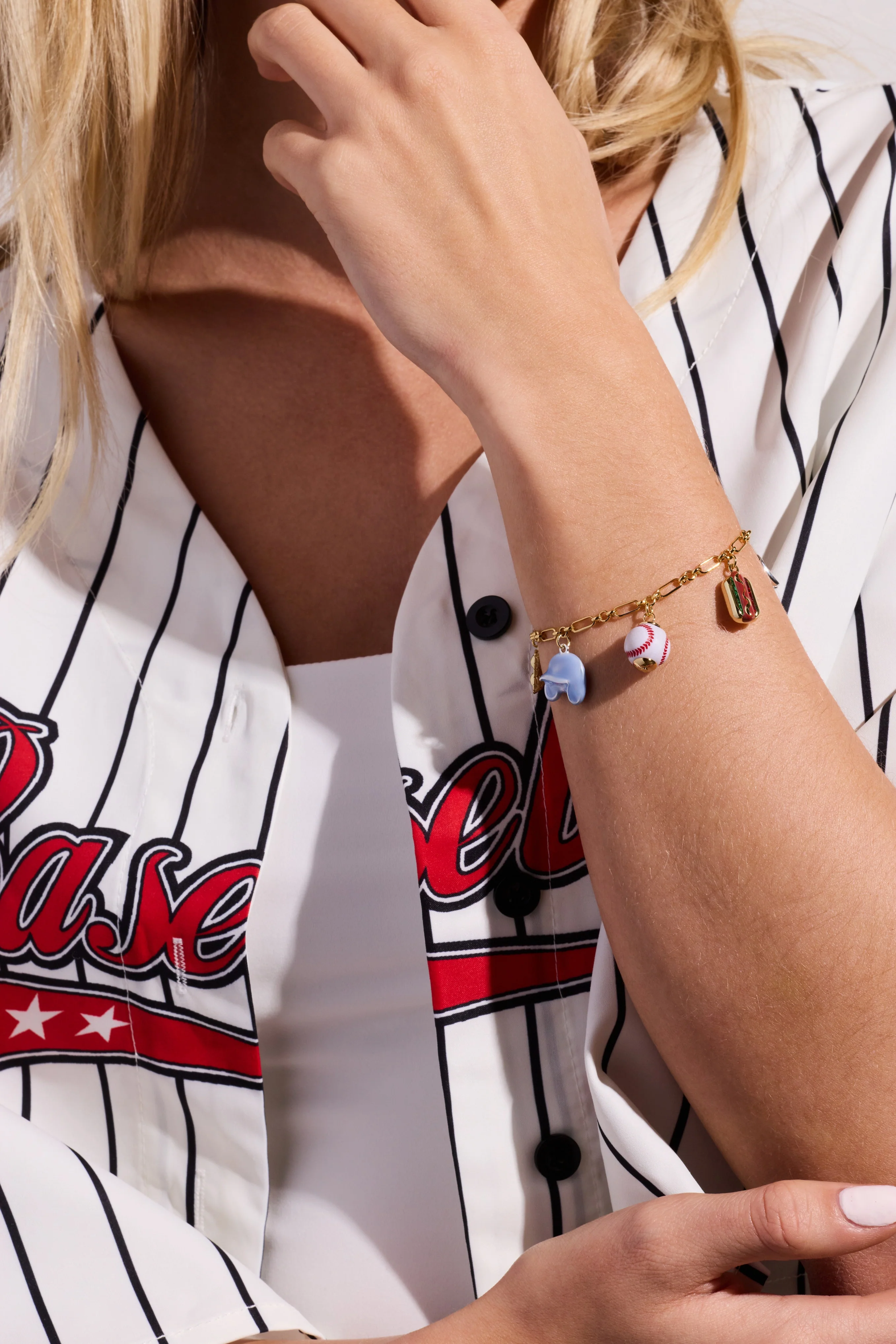 'Take Me Out to the Ballgame' Baseball Charm Bracelet - Image 2
