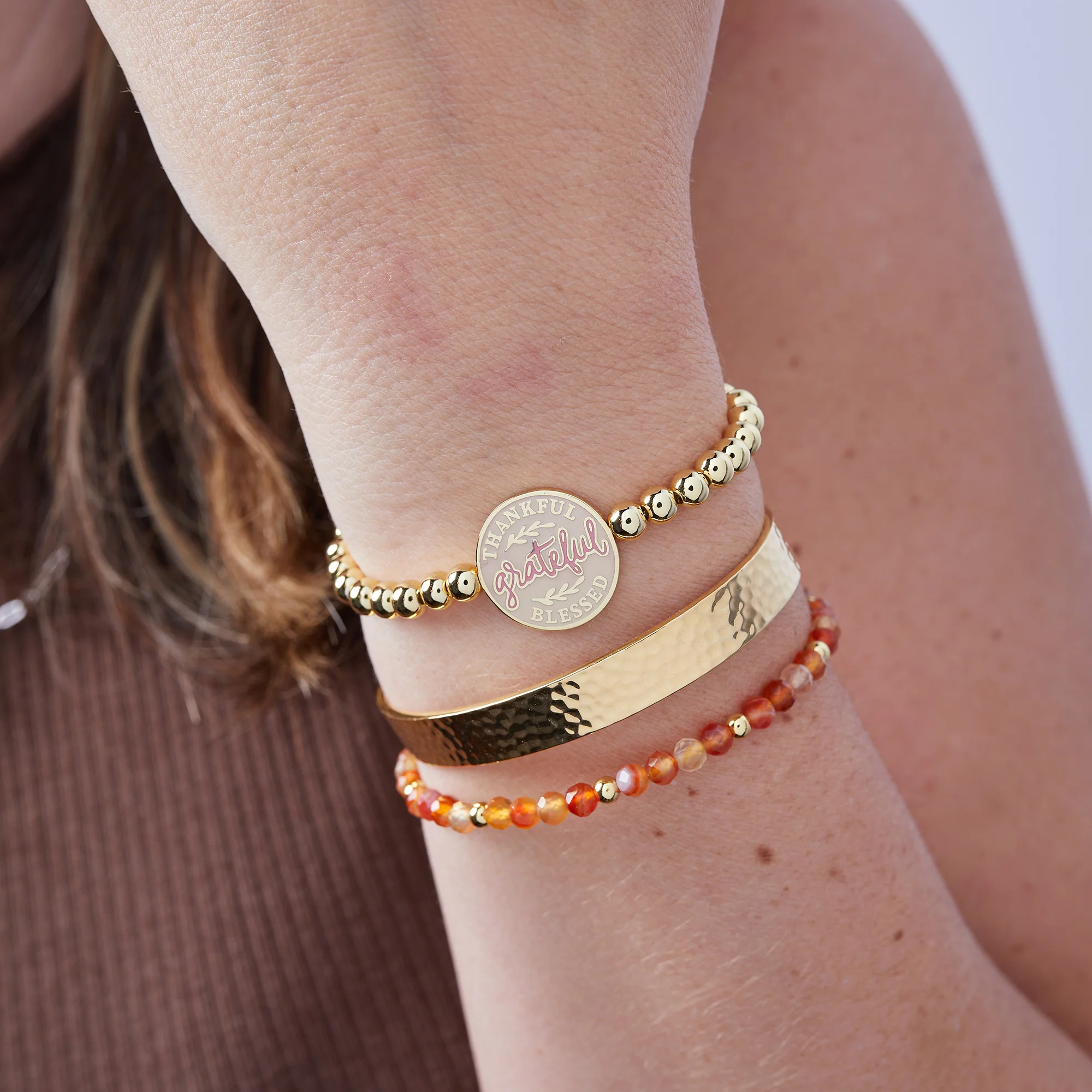 Thankful, Grateful, Blessed Bolo Bracelet - Image 2