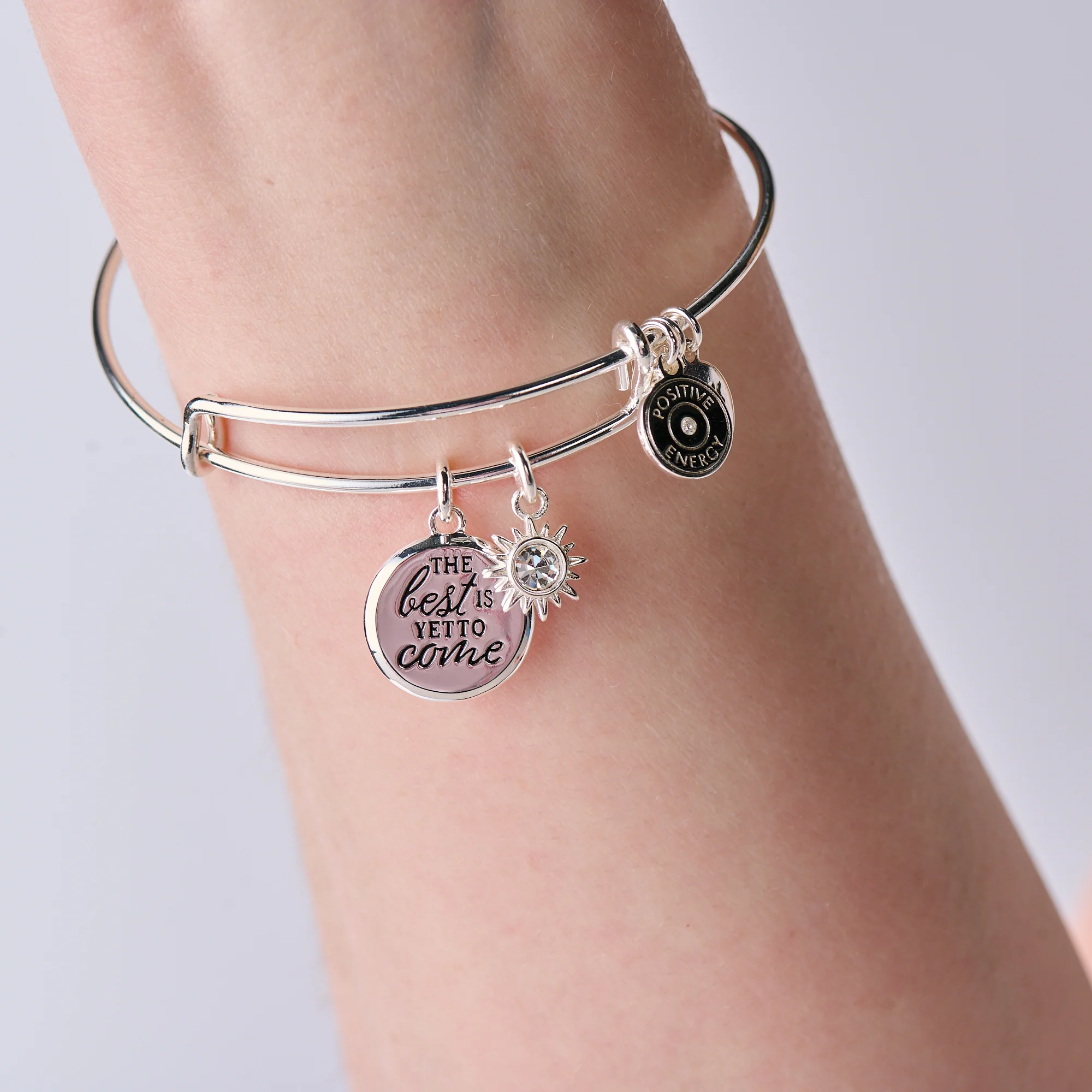 'The Best Is Yet To Come' Duo Charm Bangle - Image 3