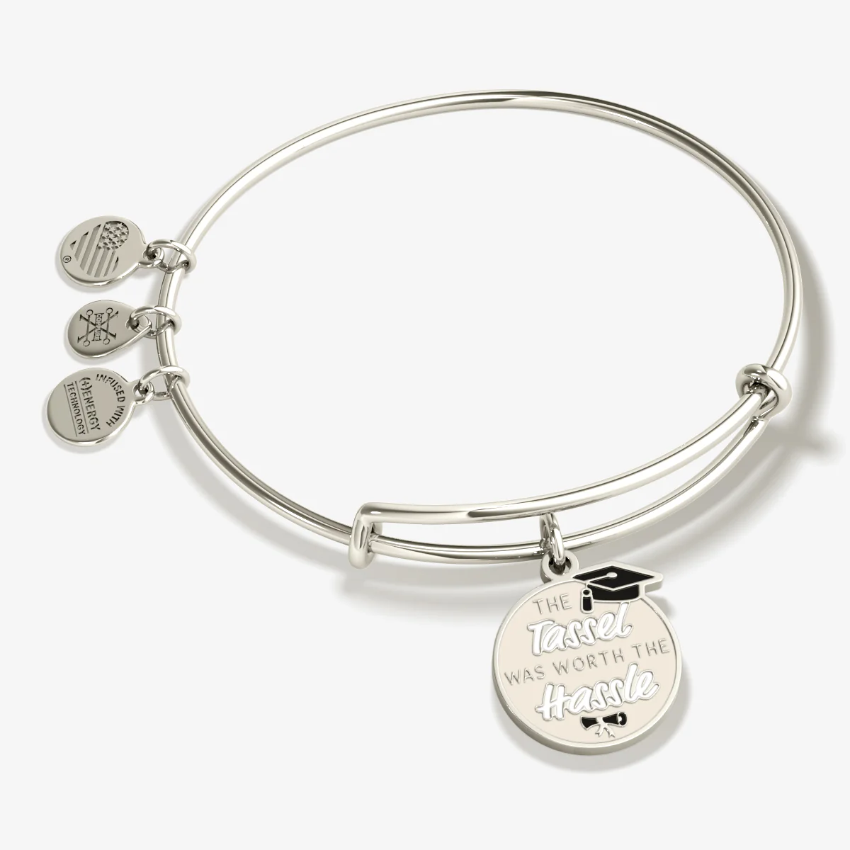 'The Tassel was Worth the Hassle' Graduation Charm Bangle - Image 3