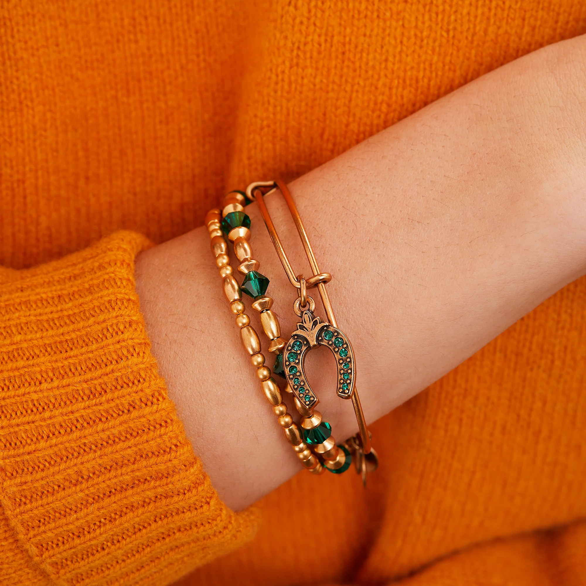 Token of Luck Horseshoe Charm Bangles, Set of 3 - Image 2