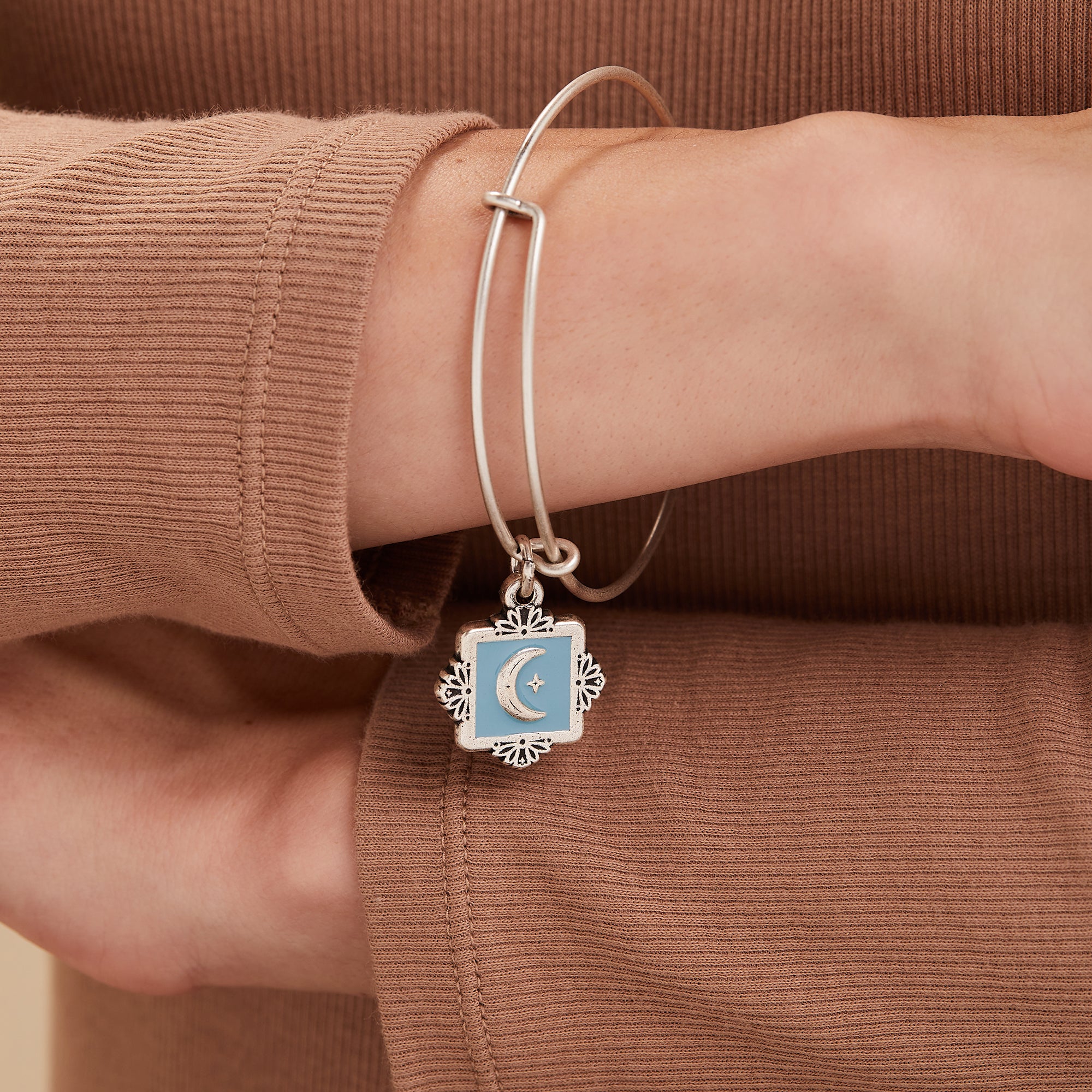 Token of Wisdom Moon Charm Bangle - Image 3