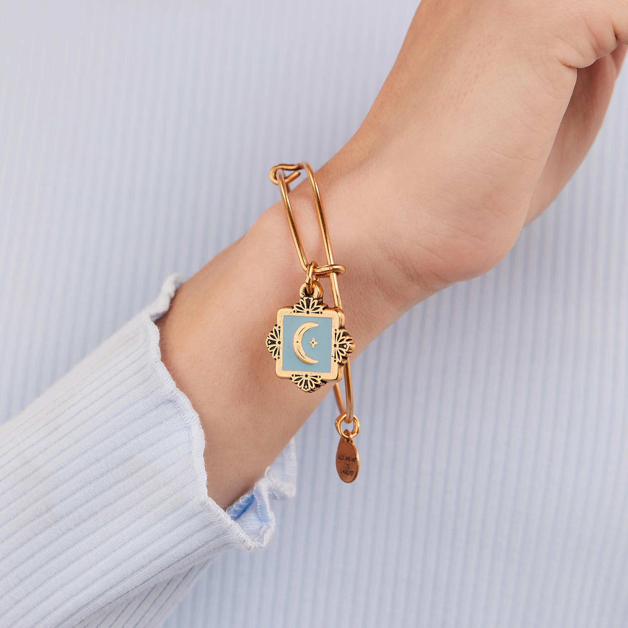Token of Wisdom Moon Charm Bangle - Image 6