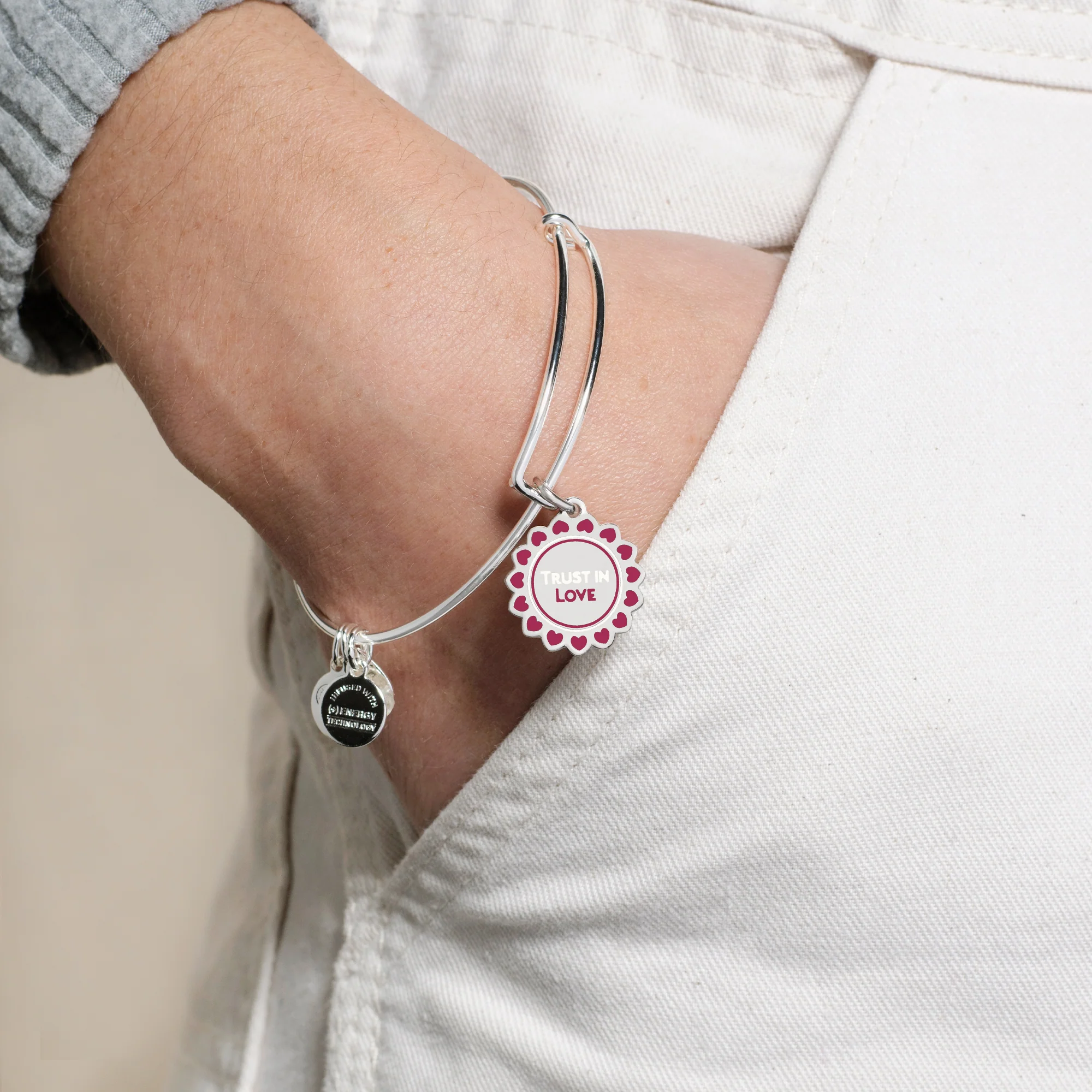 'Trust in Love' Charm Bangle - Image 2