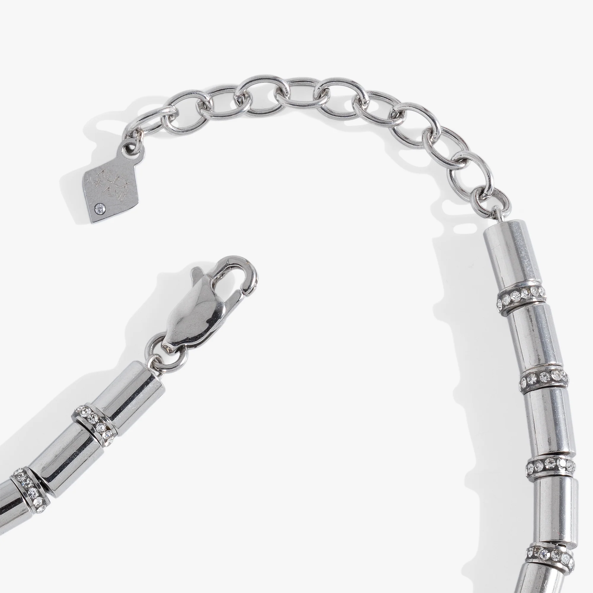 Tube Bead and Crystal Chain Bracelet - Image 4