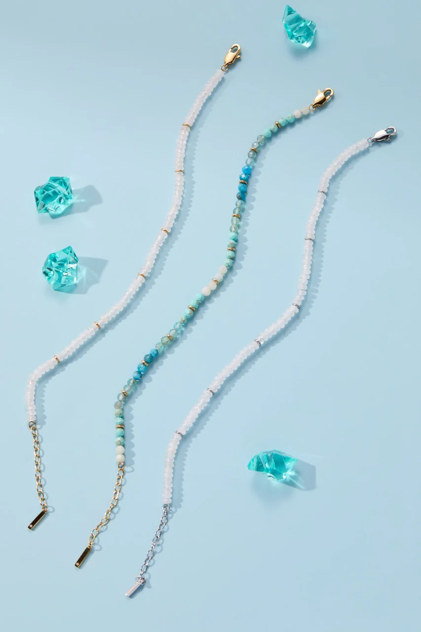 Clear Quartz Semi-Precious Beaded Anklet - Image 9