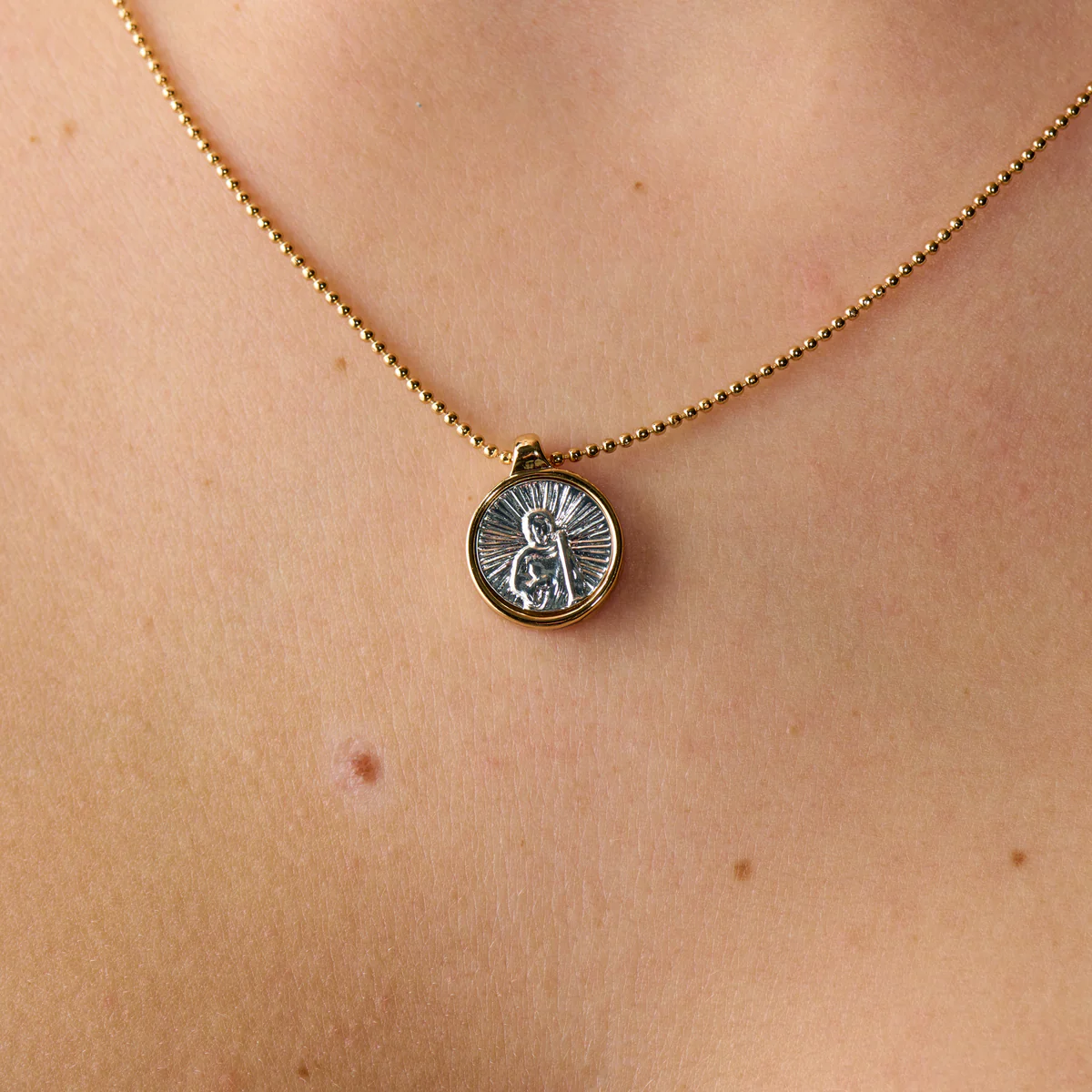 Two-Tone St. Jude Charm Necklace - Image 2