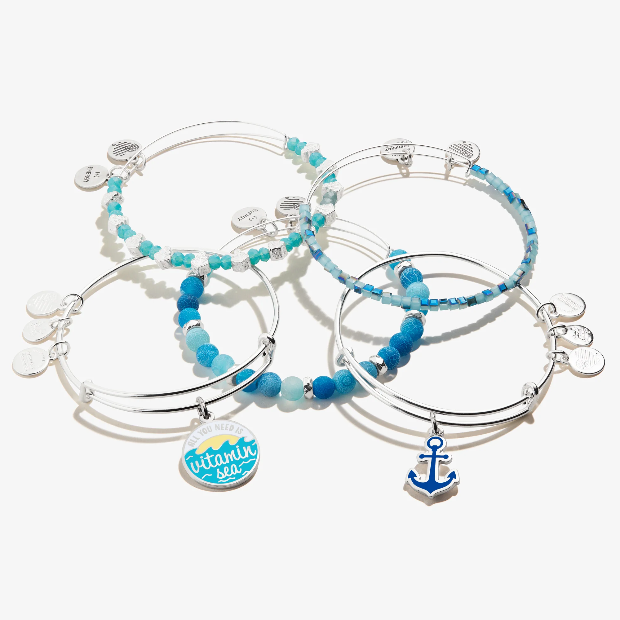 'Vitamin Sea' Charm Bangle, Set of 5 - Image 2