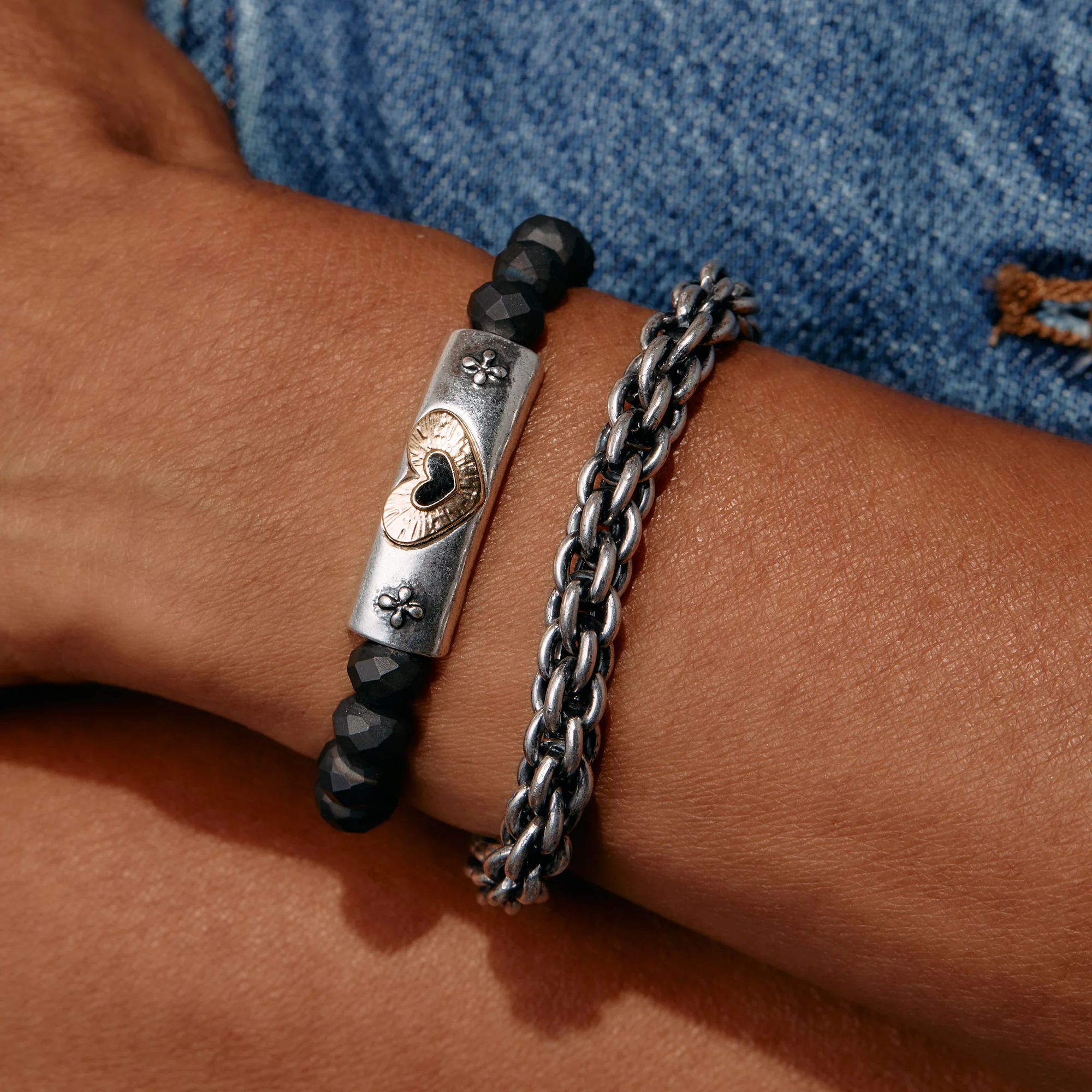 Crystal Moon Wheat Chain Bracelet - Image 3