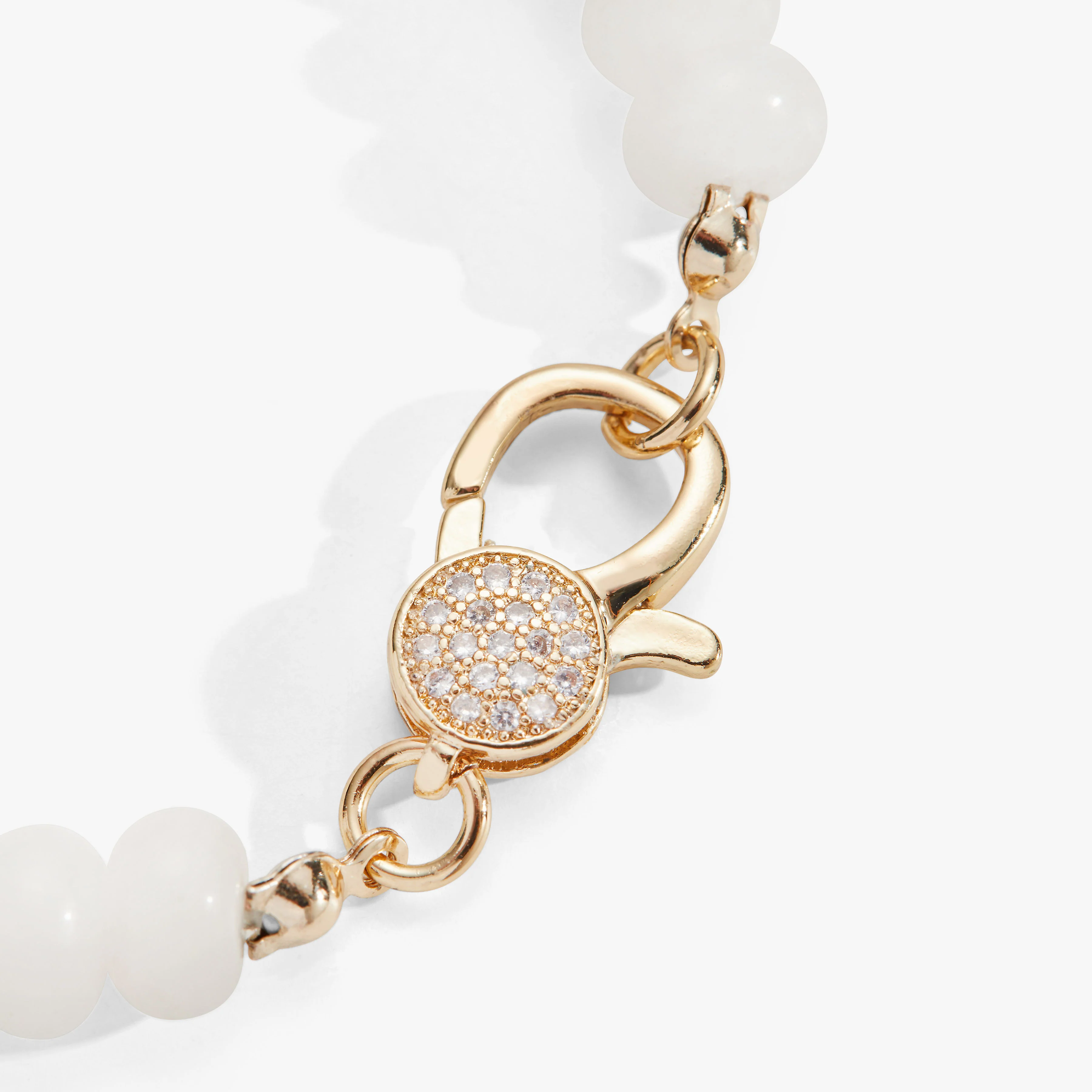 White Jade Caribiner Bracelet - Image 3