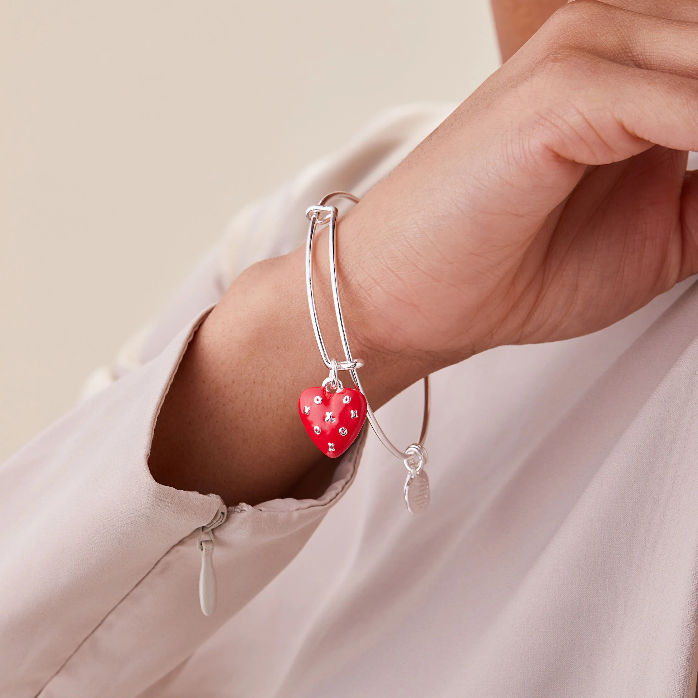 XOXO Heart Charm Bangle Bracelet - Image 2